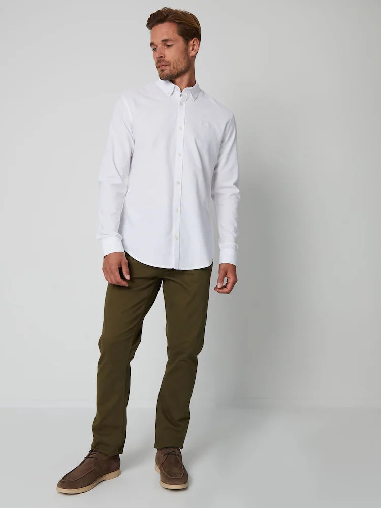 Threadbare White Oxford Long Sleeve Shirt