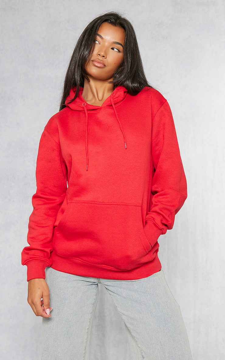 Red Oversized Sweat Hoodie